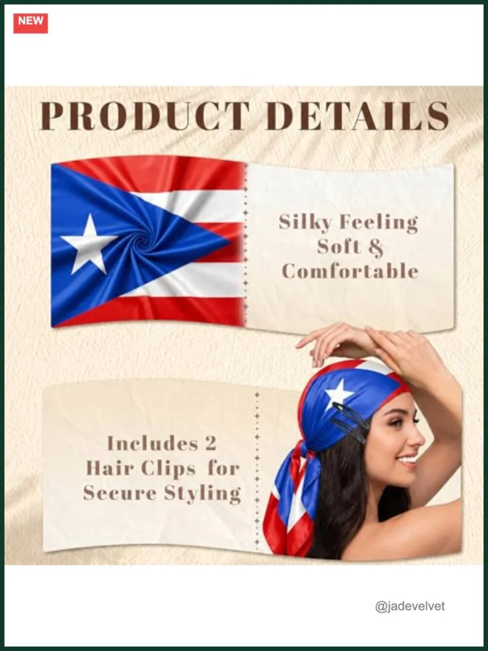 Silk-Like Large Square Head Scarf for Women, Hair Wrap, Neck Bandana, 27.5 x